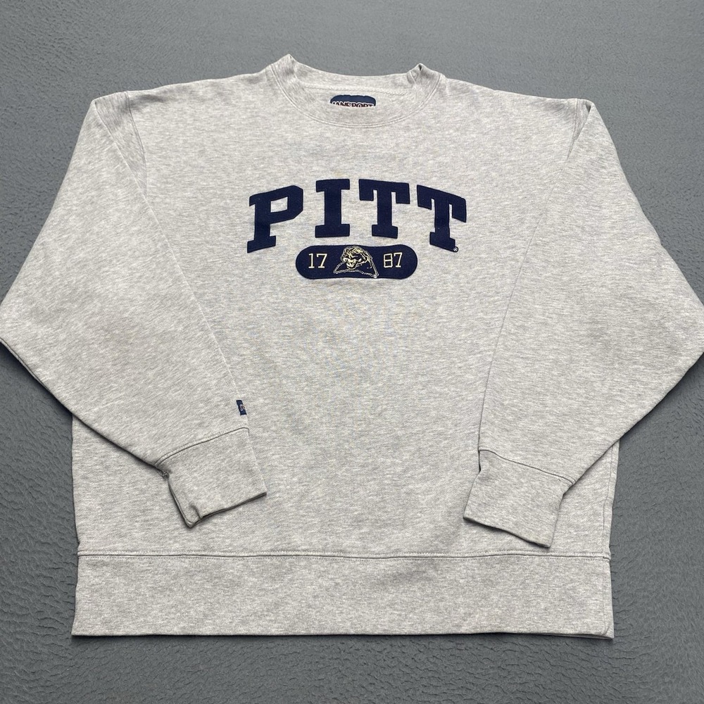 Pitt Panthers Sweatshirt Mens Large Gray NCAA College JanSport Crewneck